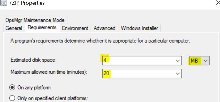 7ZIP program Properties 2 -Create SCCM Package Deployment using PowerShell 8