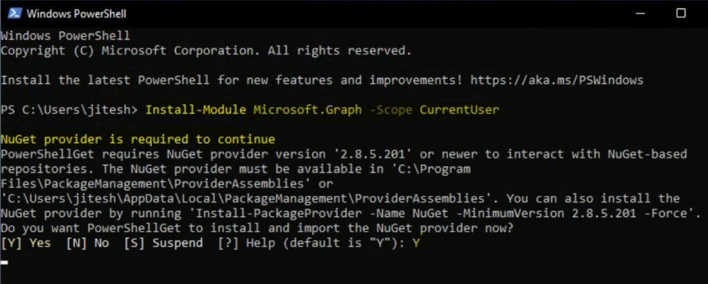 How To Export Windows 365 Cloud PC Names 6 Install Module - Export Windows 365 Cloud PC Names Using PowerShell 6