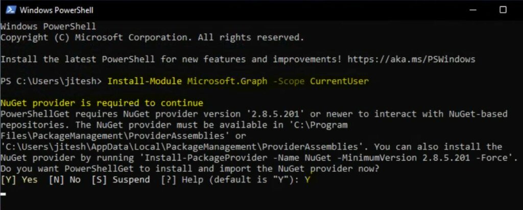 Install Module - Export Windows 365 Cloud PC Names Using PowerShell 6