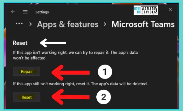 FIX Microsoft Teams App Issues Repair Options Available on Windows 11 4