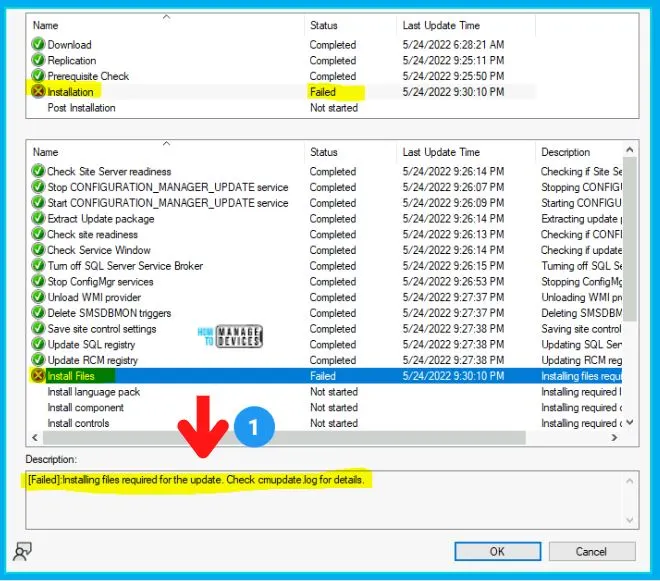 FIX SCCM Hotfix Failed to Install Update Files Issue 1