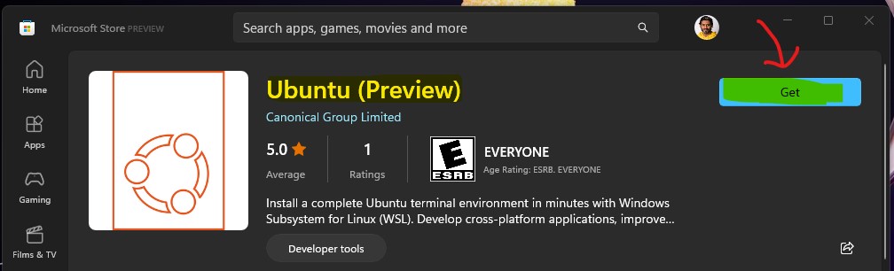 Install Ubuntu Terminal Environment on Windows 11 from Microsoft Store 7