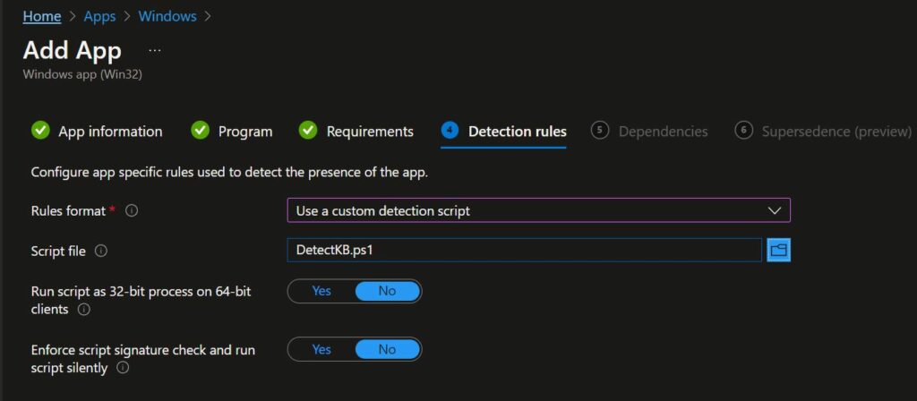 Add Detection Rules - Deploy Windows Update Offline Using Intune 10