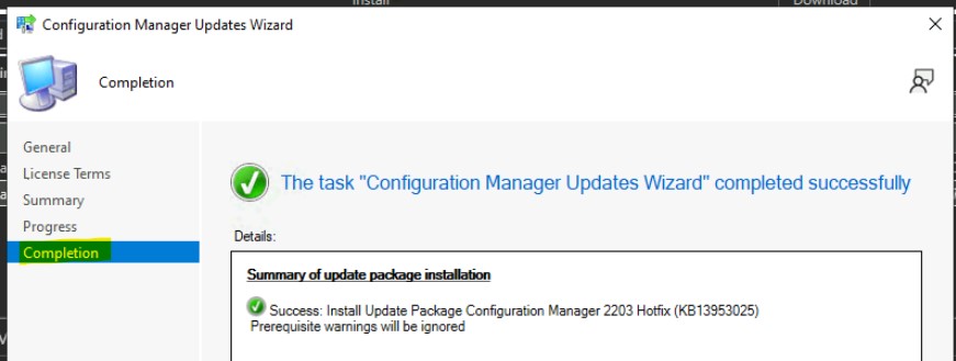 KB13953025 First Hotfix for SCCM 2203 Released 4