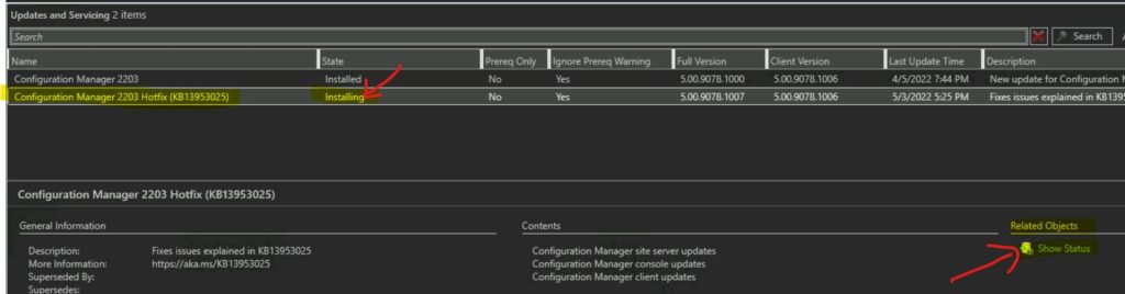 KB13953025 First Hotfix for SCCM 2203 Released 5