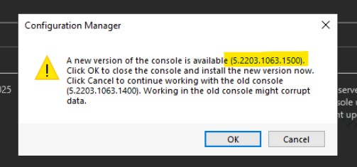 KB13953025 First Hotfix for SCCM 2203 Released 6 5.2203.1063.1500 