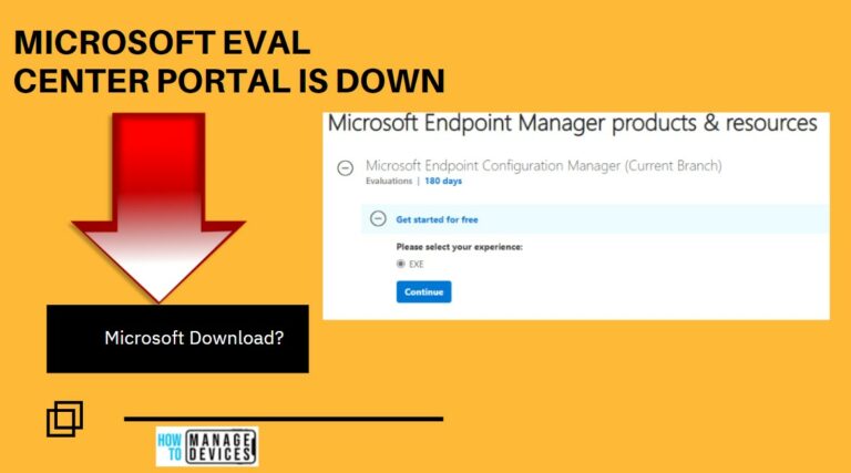 Microsoft Eval Center is Down Main