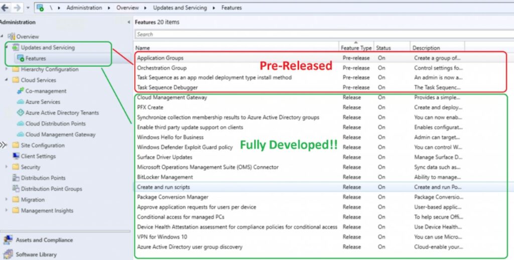 FIX SCCM Pre-Release Features are Grayed Out | Enable | ConfigMgr - Fig.1