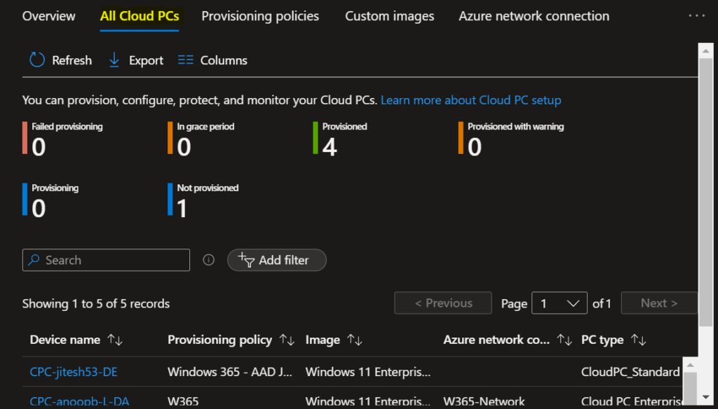 How To Export Windows 365 Cloud PC Names 2 Select All Cloud PCs - Export Windows 365 Cloud PC Names 2