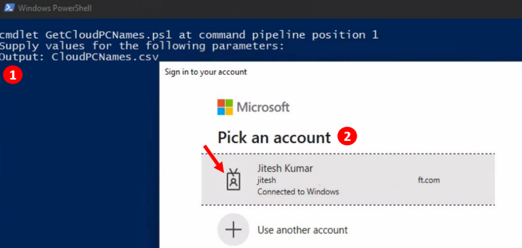 How To Export Windows 365 Cloud PC Names 10 Sign in to your account - Export Windows 365 Cloud PC Names Using PowerShell 10