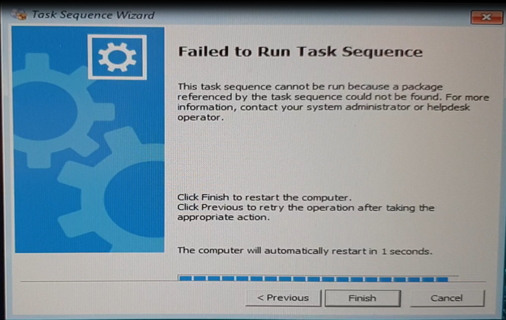 Failed to Run Task Sequence - SCCM Failed to Resolve Selected Task Sequence Dependencies Code 0x80040104