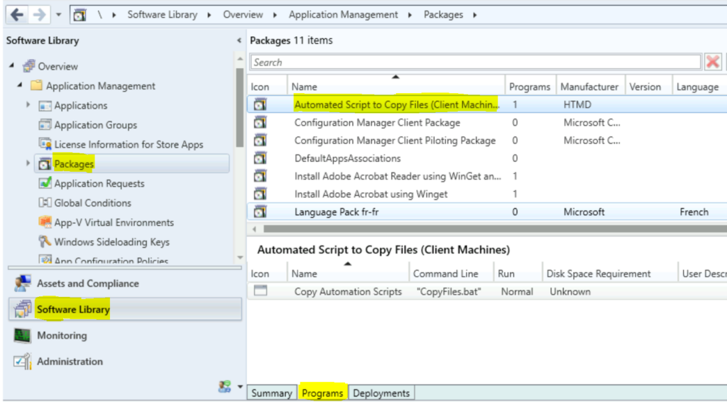 Select SCCM Package - Enable Notification for SCCM Package Deployment 1