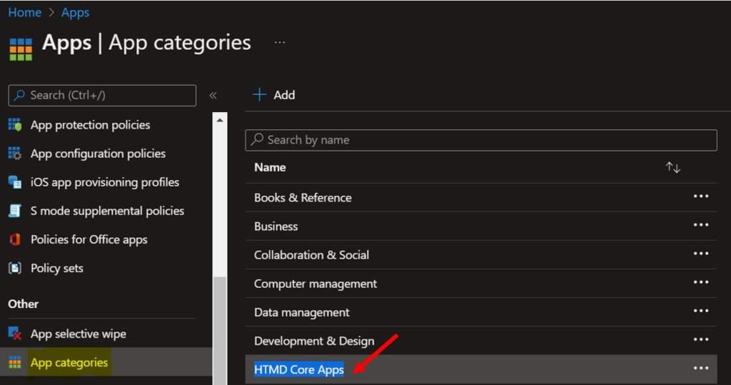 App Categories in Intune