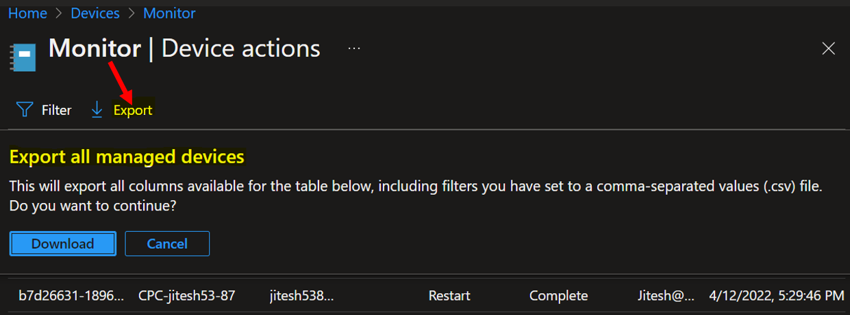 Intune Device Action Status Report HTMD Blog