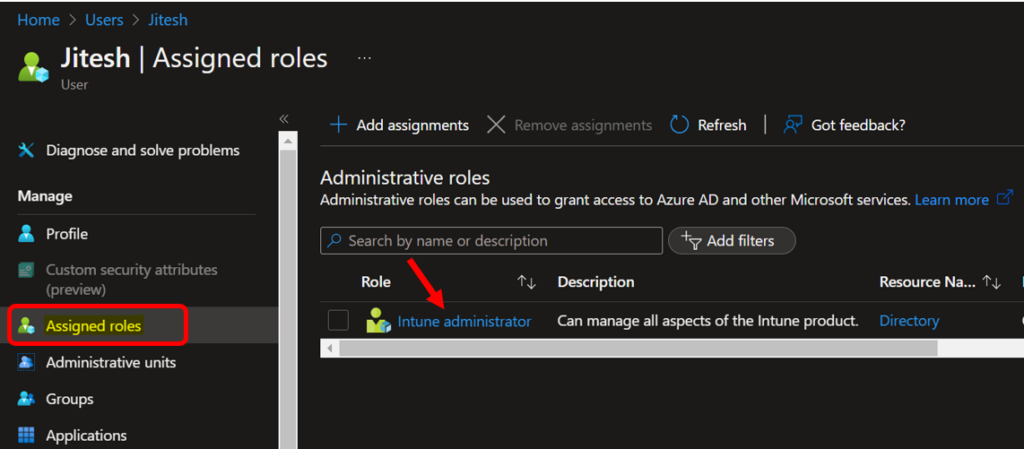 Allow Unlicensed Admin to Access Intune 4 Intune Assigned Roles