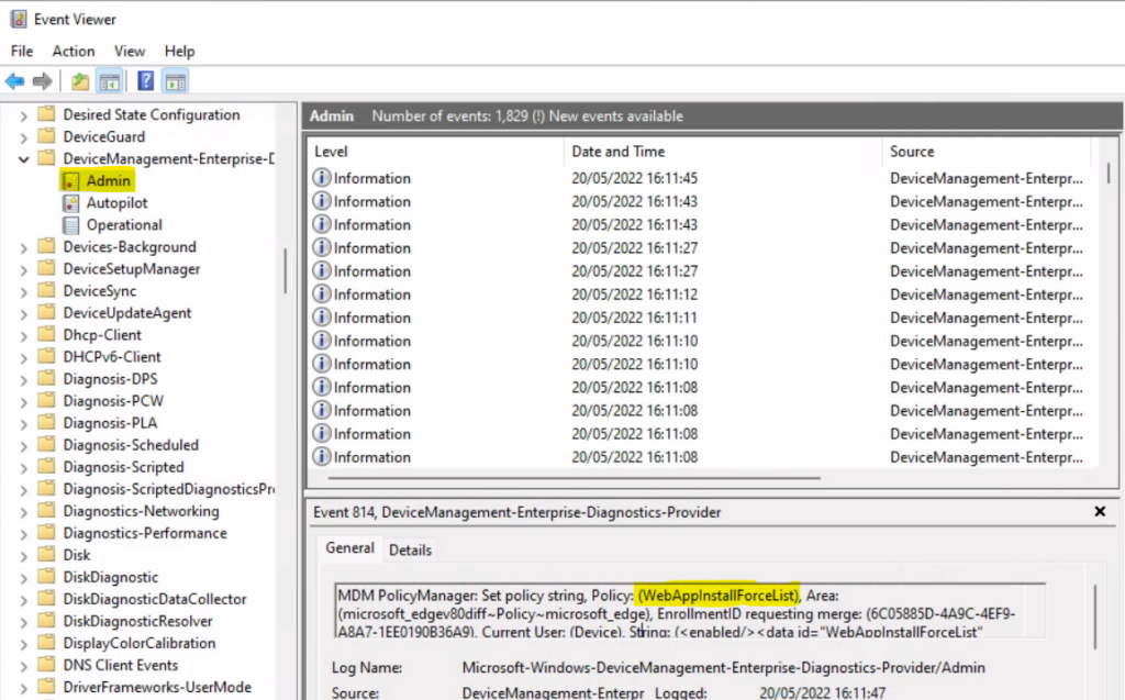 Deploy Progressive Web App PWAs Using Intune 10 Event Logs - Deploy Progressive Web App PWAs Using Intune