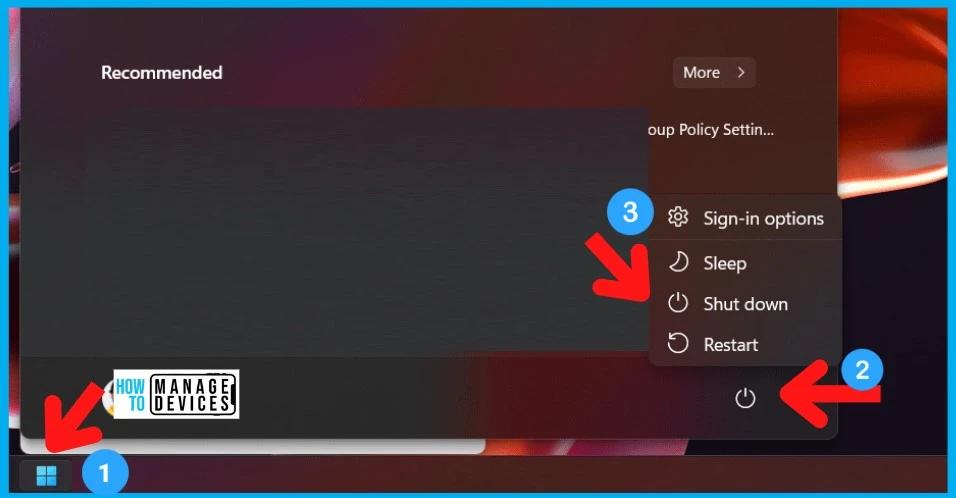 Start Menu Shutdown option - 11 Easy Ways to Shutdown Windows 11