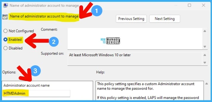 Azure AD LAPs Group Policy Settings for Windows 11 8