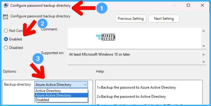 Azure AD LAPs Group Policy Settings for Windows 11 9