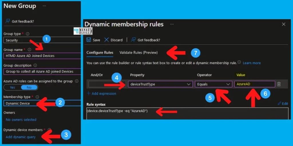 Create AAD Dynamic Groups based on Domain Join Type Hybrid Azure AD and Azure AD 10