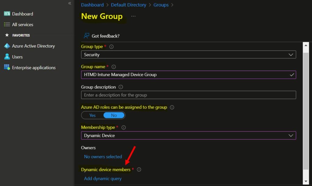 Create AAD Dynamic Groups based on MDM Intune SCCM Management 2 Create AAD Dynamic Groups based on MDM Intune SCCM Management - Fig.2