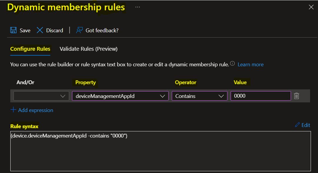 Create AAD Dynamic Groups based on MDM Intune SCCM Management HTMD