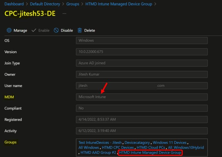 Create AAD Dynamic Groups based on MDM Intune SCCM Management HTMD
