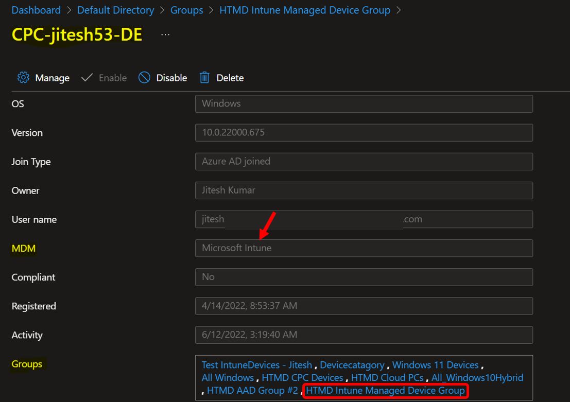 Create AAD Dynamic Groups based on MDM Intune SCCM Management HTMD