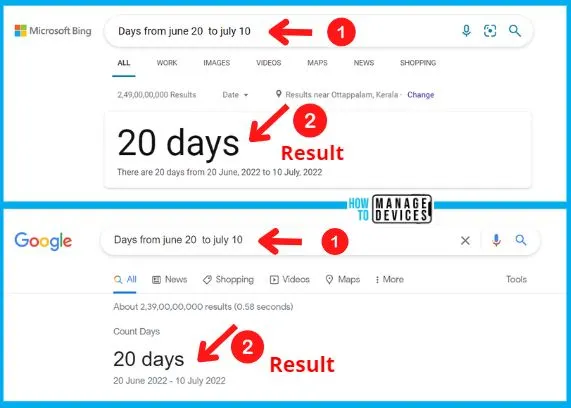 Google search/Bing search - 4 Easy ways to Calculate Days in between Dates 9