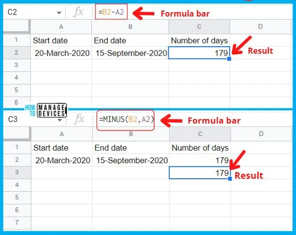 Simply subtract method - 4 Easy ways to Calculate Days in between Dates 11