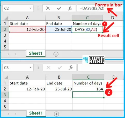 DAY() function in Excel - 4 Easy ways to Calculate Days in between Dates 7