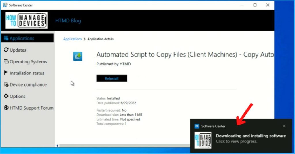 Software Center Installation Progress - Enable Notification for SCCM Package Deployment 4