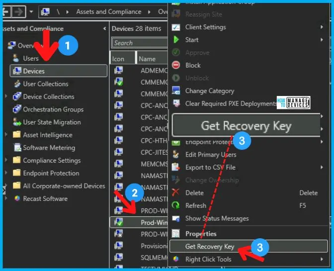 Get SCCM BitLocker Recovery Key using Console Extension | PowerShell Script 9 Easy way to Get SCCM BitLocker Recovery Key for a Device 7