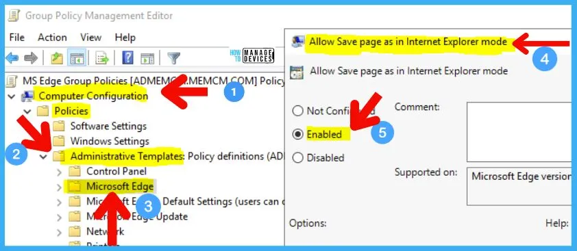 Enable the Save page as an option in IE Mode for Edge Browser 5