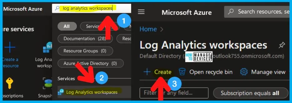 Intune Diagnostics Settings Log Analytics KQL Queries Azure Subscription Missing Issue 2