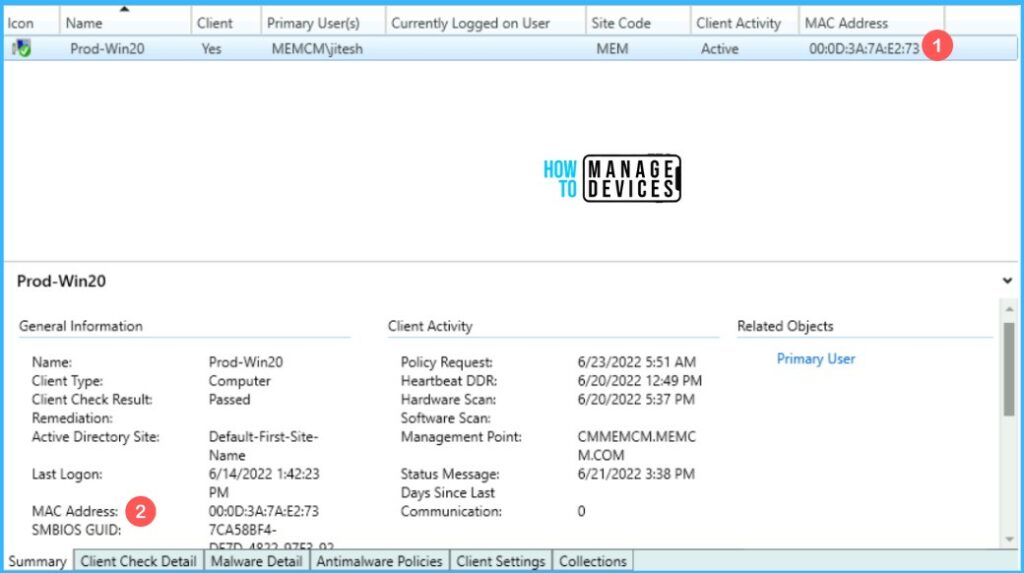 Find Device From MAC Address Using SCCM Query 12 Find Device from MAC Address in SCCM Console 3