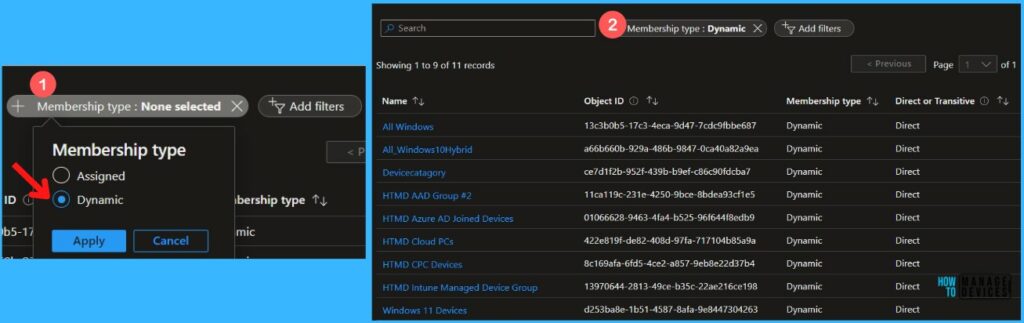 Filtered Membership Type - Find Group Membership For Device from Intune MEM Portal 5