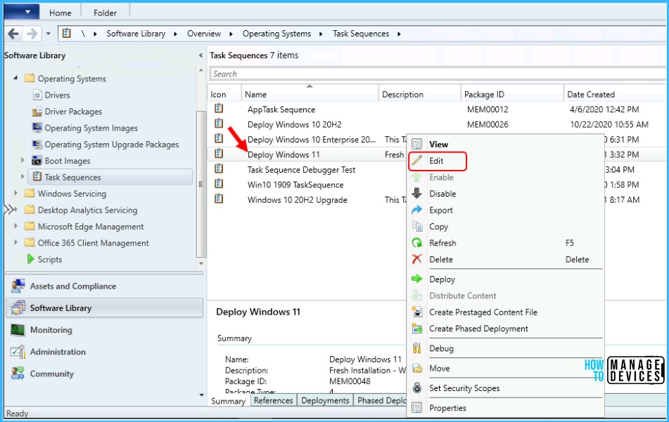 Select Task Sequence > Edit - Get Condition On SCCM Task Sequence Step 