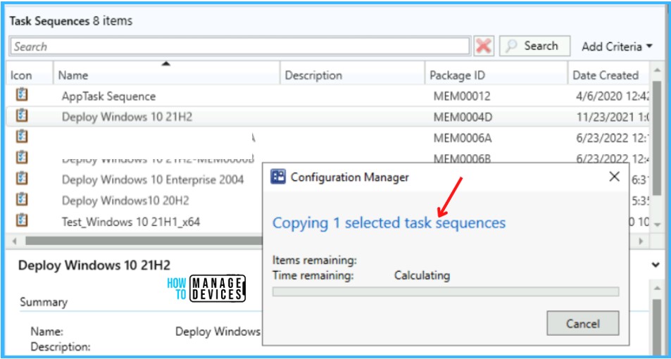 Copying Selected Task Sequences - Easy Steps to Copy SCCM Task Sequence 2