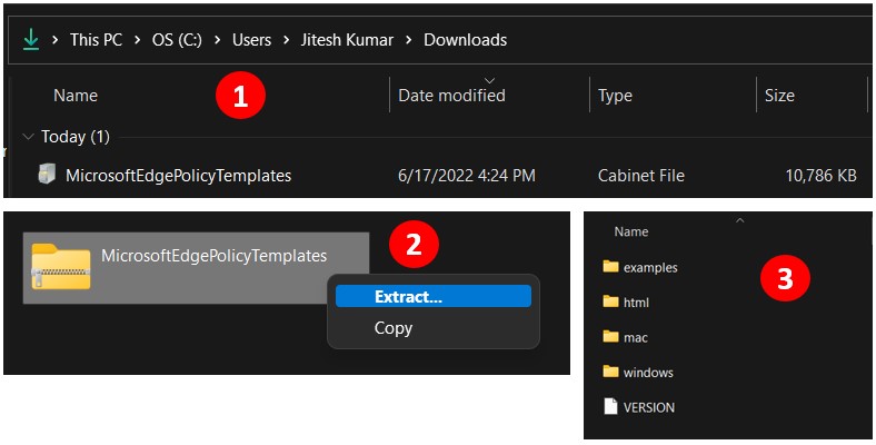 Extract MicrosoftEdgePolicyTemplaes - Download Microsoft Edge ADMX Group Policy Templates 3