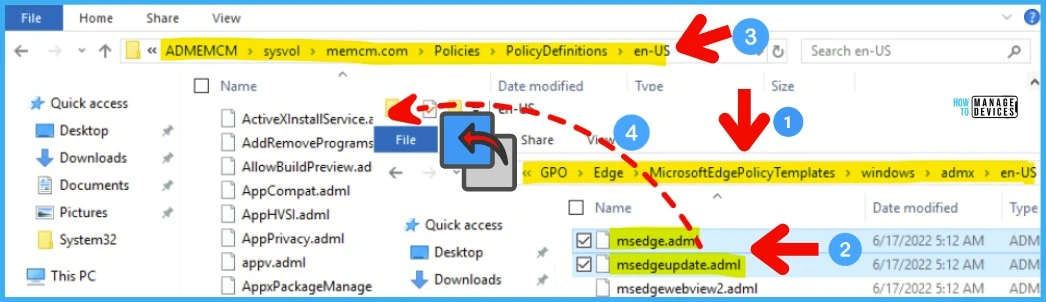 Copy Adml files - Add Microsoft Edge Administrative Template to Active Directory 10