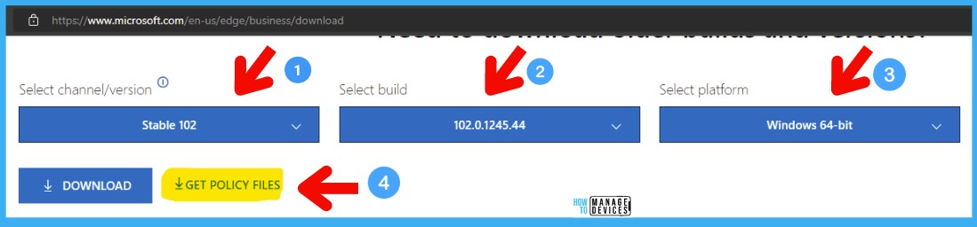 Click on GET POLICY FILES - Download Microsoft Edge ADMX Group Policy Templates 1