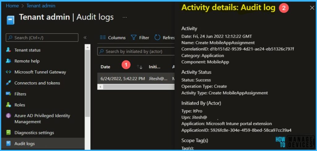 Activity Details - Track Who Modified Intune App Deployment From Audit Reports 4