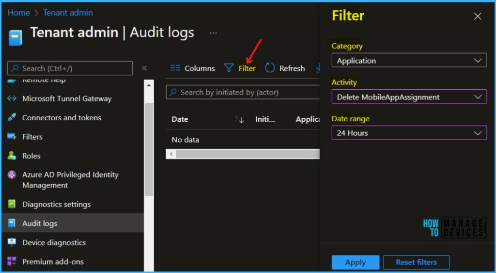 Filter Activity Details - Track Who Modified Intune App Deployment From Audit Reports 5