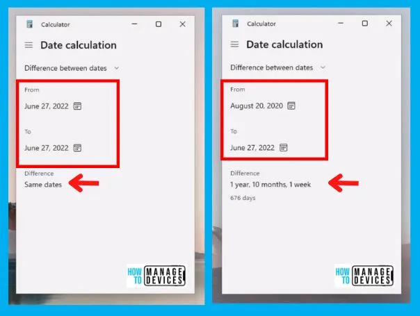 Calculator app in Windows 11 - 4 Easy ways to Calculate Days in between Dates 4