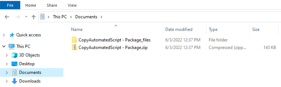 Destination Folder - Exported SCCM Package