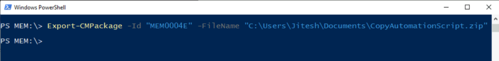 Export SCCM Package Using PowerShell Command 3