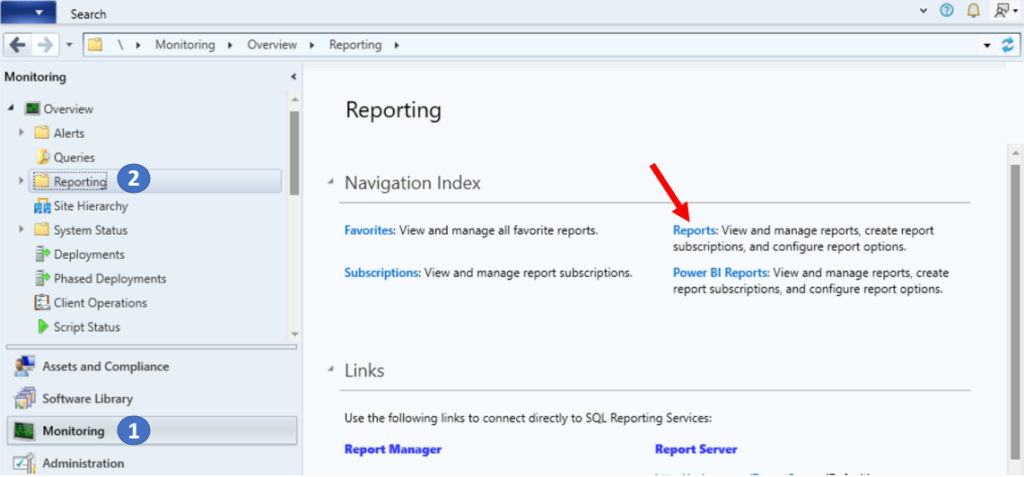 Select Reports - Add SCCM Reports In Favorites