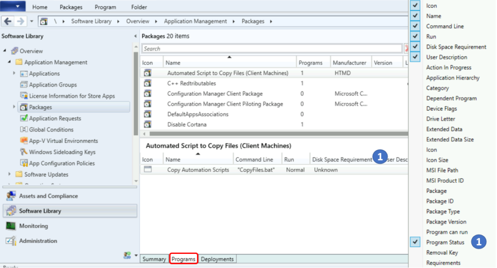 SCCM Packages - Enable Program Status