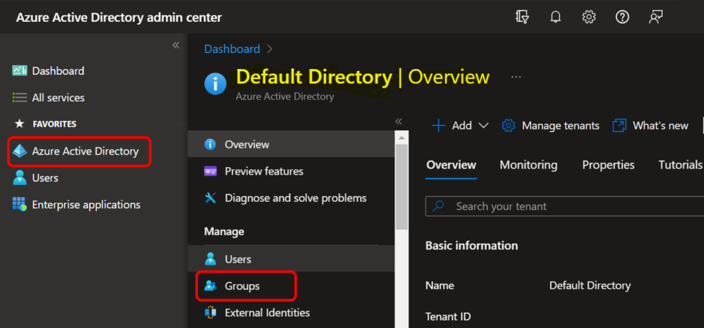 Click on Groups - Create AAD Dynamic Groups based on MDM 1